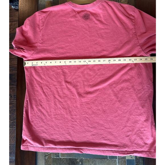 Life Is Good Shirt Men XXL Red Fire Pit Camping Dog Dining Out Hot Dogs Thrashed - Picture 5 of 7